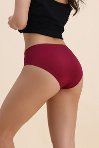 Zivame Shimmering Secrets Regular Rise Full Coverage Hipster Panty - Red Plum — thumbnail 3